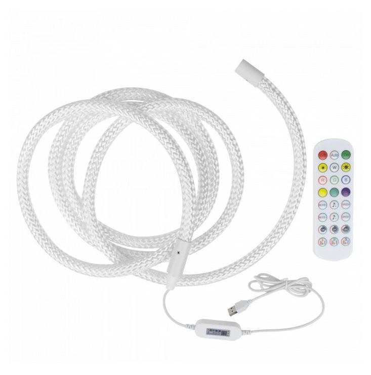 LED PROVAZ Ø16mm / 5V / RGB / IP20 / SET 3m / IMITACE PROVAZOVÉHO VÝPLETU